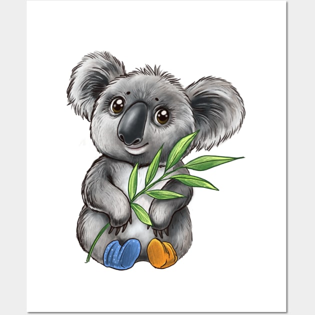 Cute koala Bear (N08) - Animal Picture Art Print Canvas Poster(20x30inch) :  : Home