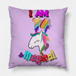 unicorn 14th birthday :i am 14 and magical Pillow