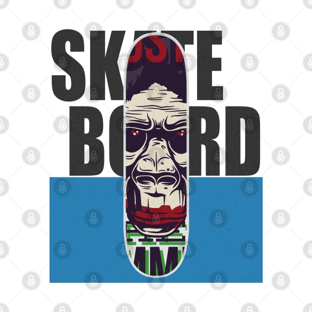 Cool Gorilla Skateboard Graphic Illustration by StreetDesigns