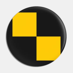 Watford Yellow and Black Checkered Fan Flag Pin