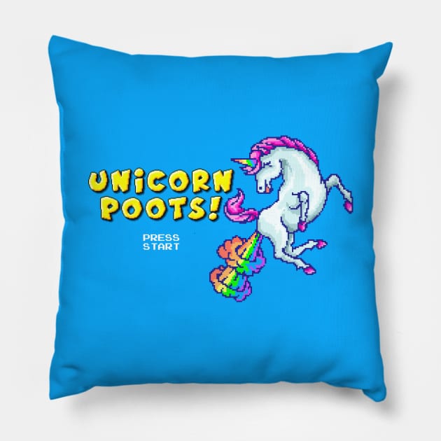 8-Bit Unicorn Poots Pillow by machmigo