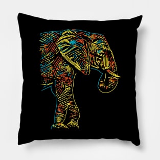 elephant side view abstract Pillow