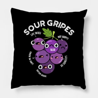 Sour Gripes Cute Fruit Grape Pun Pillow