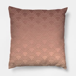 Pink Metallic Ombre Mermaid Scales Pattern Pillow