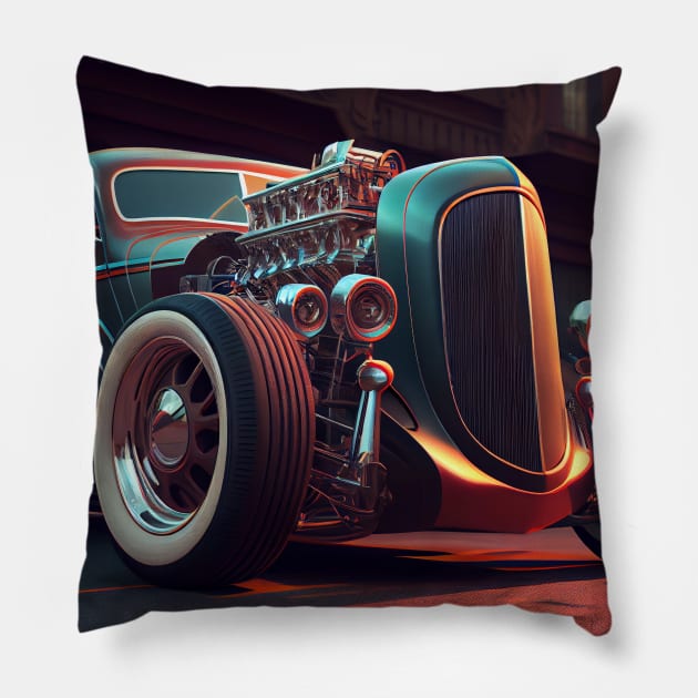 Hot Rod #4 Pillow by MarkColeImaging