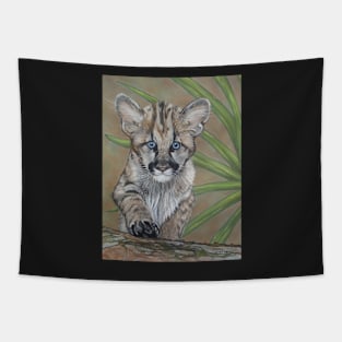 cute baby cougar big cat wildlife Tapestry