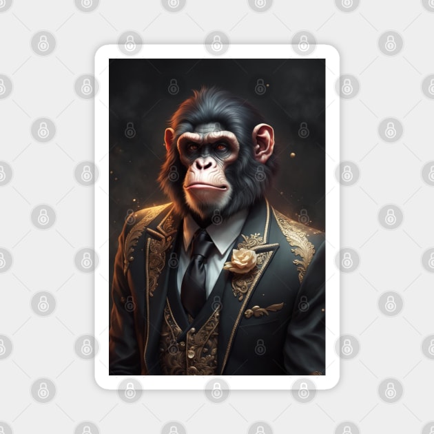 Anthropomorphic Ape wearing a fancy suit No.1 Magnet by R.W.TDesign