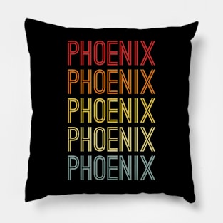 Phoenix Name Vintage Retro Pattern Pillow