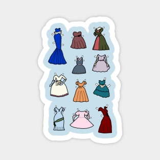 Paper Doll Party Dresses Magnet