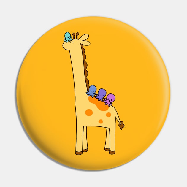 Giraffe with Octopi Pin by saradaboru