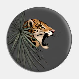 tribal of a jaguar between the leaves of a bush as a simple line drawing Pin