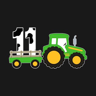 Kids 11th Birthday Boys Tractor Farmer Birthday T-Shirt