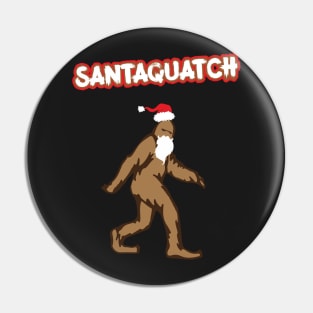 Santaquatch Funny Christmas Santa Pin