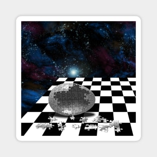 Chess board and puzzle egg Magnet