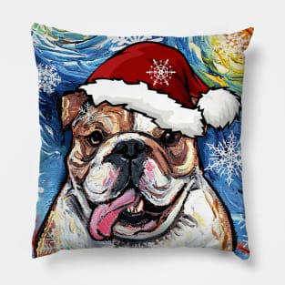 Bulldog Santa Pillow