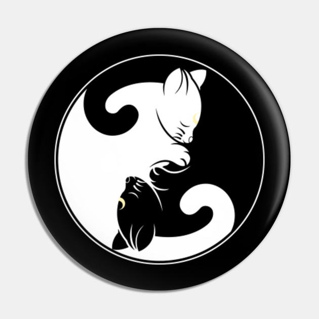 Kawaii Yin Yang Black Cat Luna Cat With Crescent Head Manga Neko Sailor Lovers Sailor Cat Pin Teepublic
