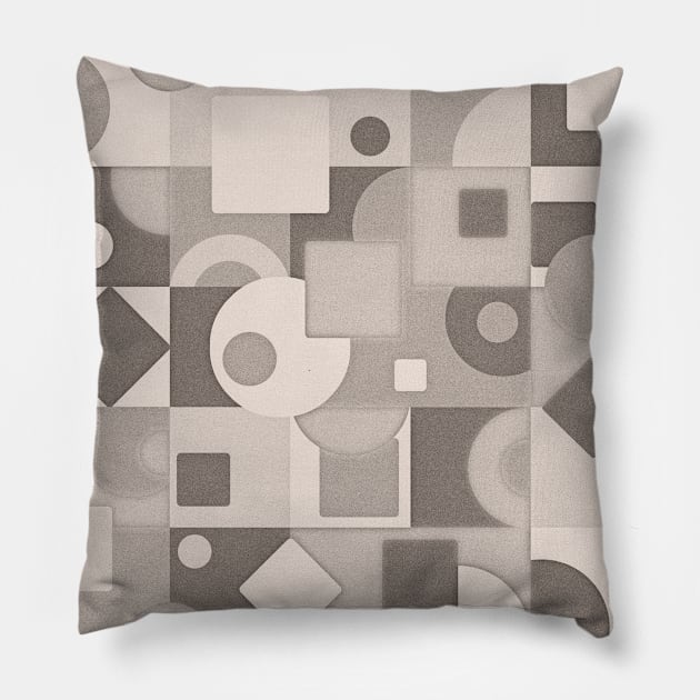 Cubism Art Style Square Shape Halftone Seamless Pattern Pillow by ernstc