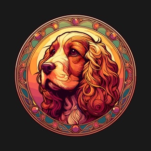 Cocker Spaniel Graphic - Art Nouveau Design T-Shirt