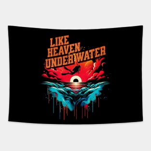 Like Heaven under Water Scuba Diver Design Tapestry