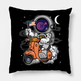 Astronaut Scooter Evergrow EGC Coin To The Moon Crypto Token Cryptocurrency Blockchain Wallet Birthday Gift For Men Women Kids Pillow