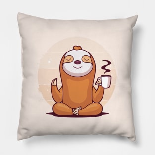 Coffee Yoga Sloth Pillow