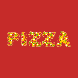 Pizza written in Pizza T-Shirt