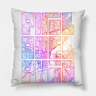 Philadelphia, USA City Map Typography - Colorful Pillow