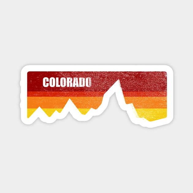 retro colorado rocky mountains Magnet by pholange