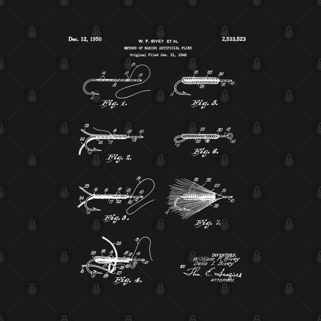 Fly Fishing Patent - Fisherman Art - Black Chalkboard by patentpress