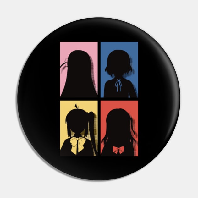 All The Main Characters In Bocchi The Rock Anime In A Cute Minimalist Pop  Art Design Featured With Their Unique Hairpin And Ribbon Colored In Their  Own Hair Color - Bocchi The