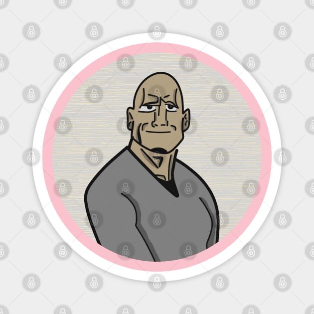 Retro Dwayne the Rock Johnson Magnet by BKArtwork