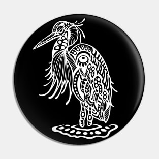 Abstract heron white Pin