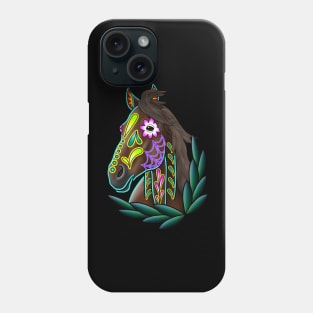 Day of the Dead Liver Chestnut Sugar Skull Horse Phone Case