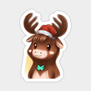 Cute Moose Drawing Magnet