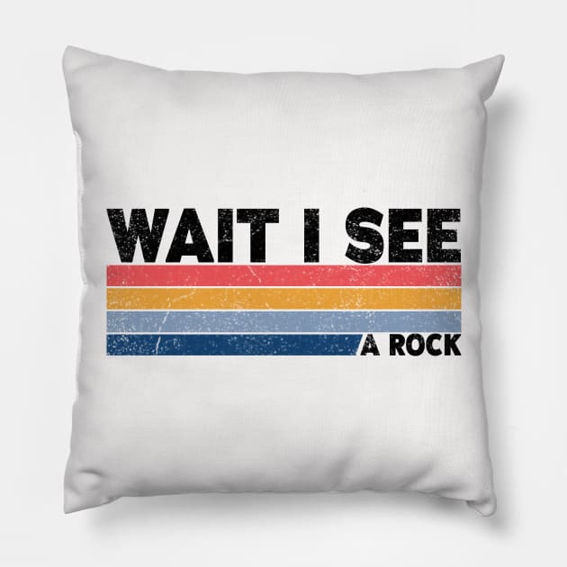 Wait I See A Rock - Funny Geologis Pillow by BaderAbuAlsoud