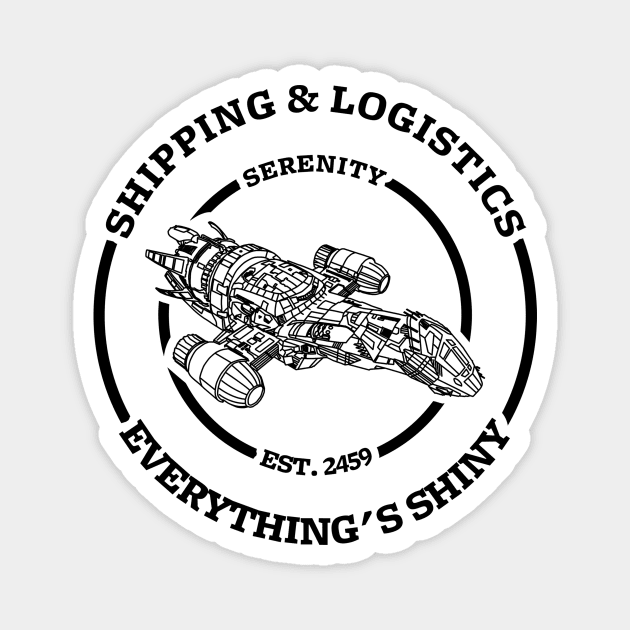 Serenity shipping and logistics (dark design) Magnet by Bomdesignz