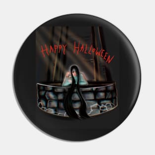 Creepy Scary Girl Pin