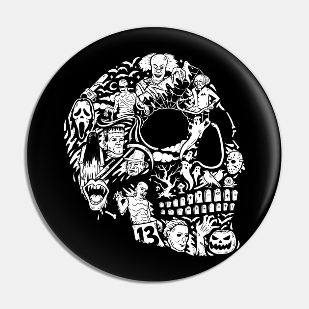 Horroween - horror skull tee Pin by Gammaray