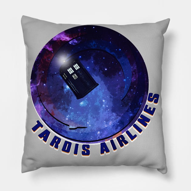 Tardis Airlines Pillow by Gallifrey1995