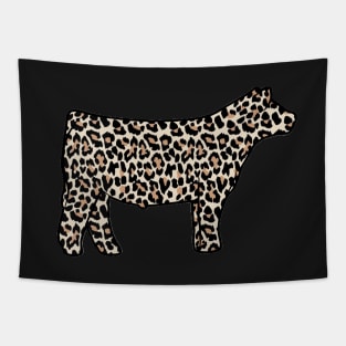 Cheetah Print Show Steer Silhouette  - NOT FOR RESALE WITHOUT PERMISSION Tapestry