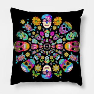 Sugar Skull Mandala Pillow