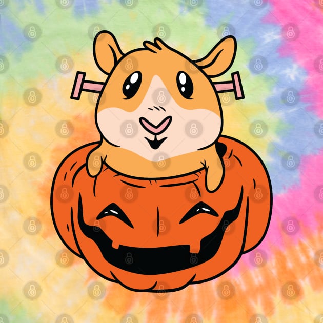 Guinea Pig In Pumpkin Halloween by JS Arts