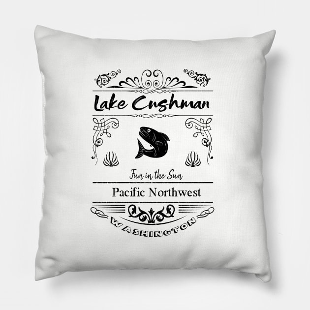 Lake Cushman Washington Pillow by artsytee