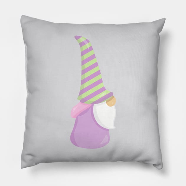 Cute Gnome, Garden Gnome, Little Gnome, Beard, Hat Pillow by Jelena Dunčević