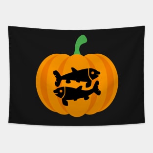 Halloween Jack O Lantern Pisces Zodiac Sign Tapestry