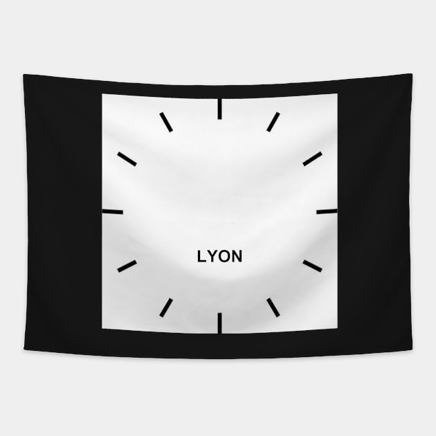 LYON Time Zone Wall clock Tapestry by ghjura