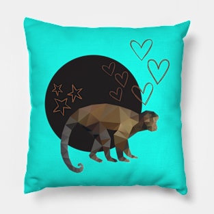 Monkey Design With Heart Elements Pillow