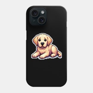Cute golden Labrador Retriever as pixel art illustration Phone Case