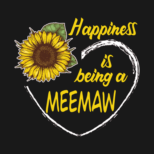 Happiness Is Being A Meemaw Sunflower Heart by mazurprop