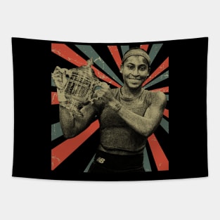 Coco Gauff || holding her trophy Tapestry